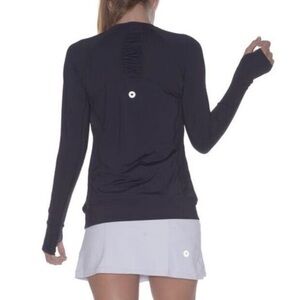 Bloq-UV Long Sleeve Tennis Pullover (Black) Size Large